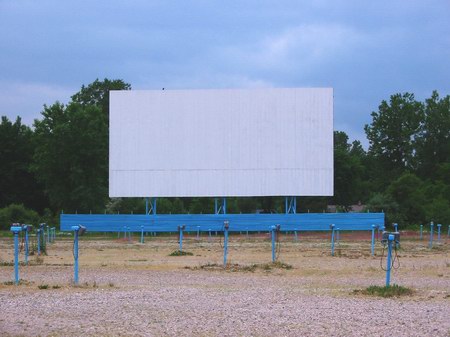 US-23 Drive-In Theater - Screen - Photo From Water Winter Wonderland (newer photo)